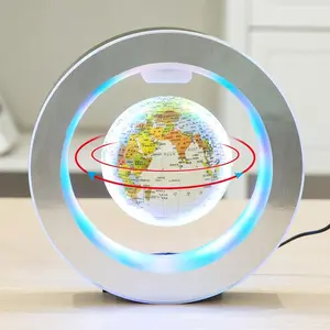 4-Inch Floating Globe, Rotating, Magnetic, Mysteriously Suspended in Air – World Map, Home Décor Craft, Fashion Holiday Gift (White)