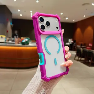 Space-grade rugged magnetic case with transparent design – compatible with iPhone 17 Pro Max, iPhone 16 Pro, and iPhone 15. Waterproof, dustproof, and shockproof.