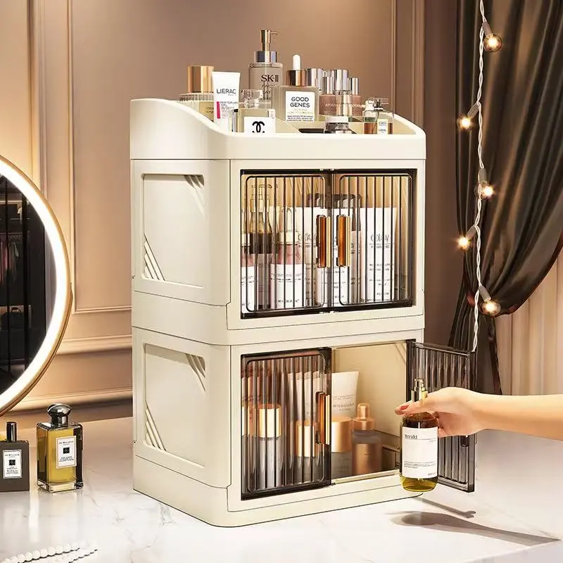 Cosmetic Storage Box Desktop Perfume Lipstick Organizer Beauty Organizer Multi-Layer Plastic Makeup Table Skincare Jewelry Rack Makeup Tool Organizer Makeup Tray