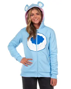 Care Bears Hoodie Grumpy Bear and Cheer Bear Reversible Juniors Hooded Costume Sweatshirt