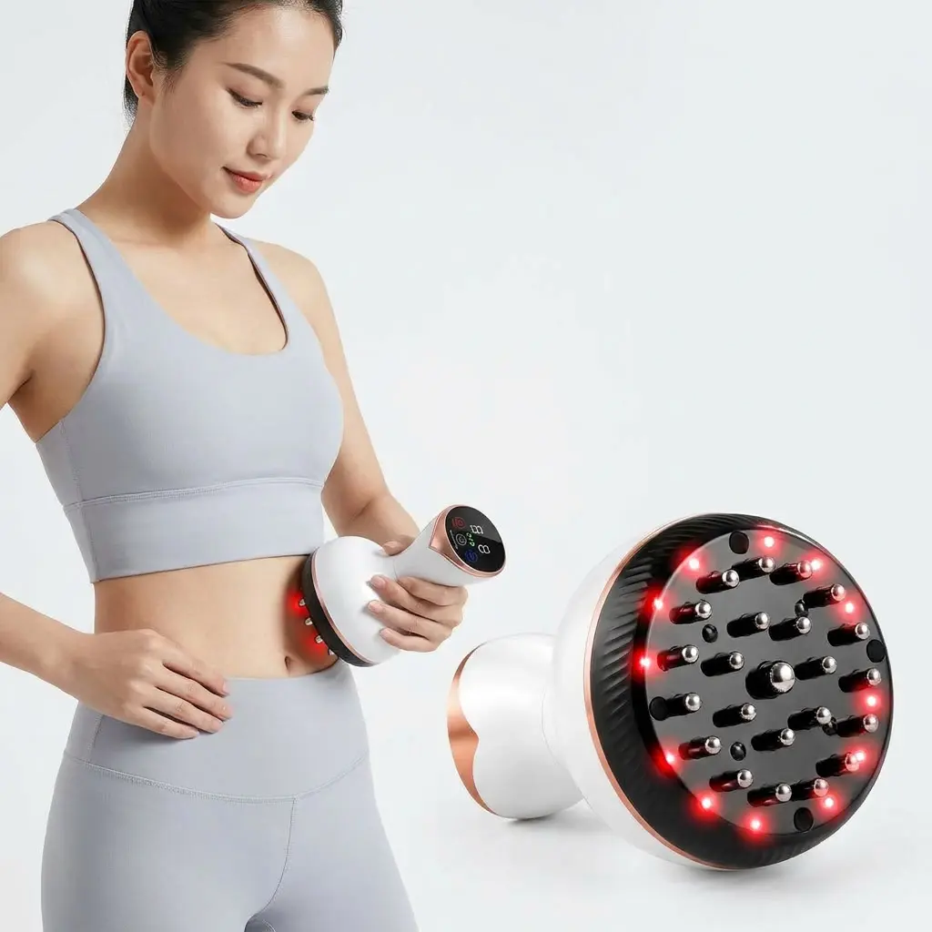 Portable White Wireless Electric Meridian Brush - Relaxing Handheld Full-Body Care Massage Tool, Ideal Wellness Gift for Daily Home Use