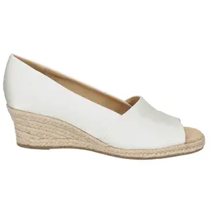 Easy Street Womens Jasper Espadrille  Casual Sandals Casual Mid Heel 2-3" - White
