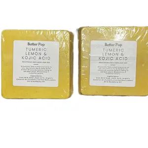 Butter Pop Cosmetics Tumeric Lemon & Kojic Acid Brightening Soap, Dark Spot Reducer Two Pack natural skincare