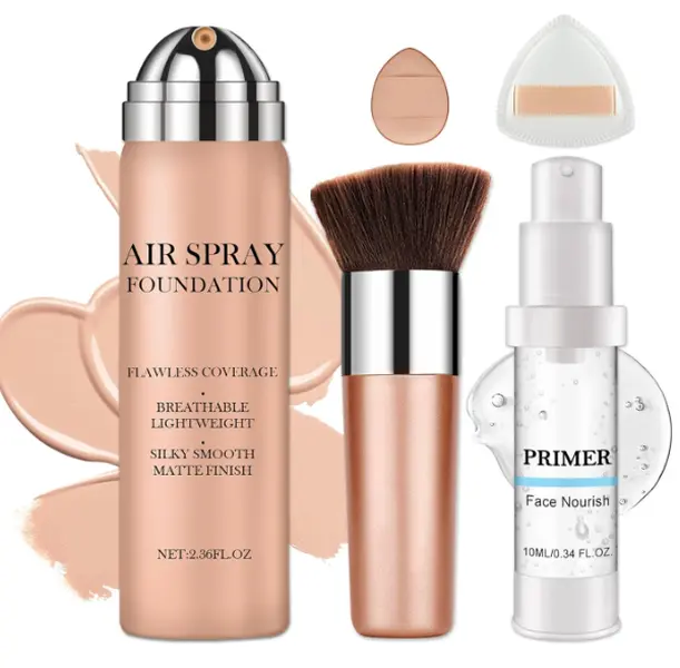 AirBrush Spray Foundation Makeup Silky Full Coverage Airbrush Flawless Foundation for Mature Skin,Long Lasting Natural Matte Finish Air Brush Makeup Foundation