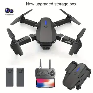 E88 Foldable RC Drone with Remote Control, Beginner Friendly Quadcopter, 1080P FPV Camera, One Key Start, Headless Mode, 360° Flip, Includes 2 Batteries and Carrying Case