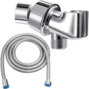 79inch Stainless Steel Shower Hose with Adjustable Shower Arm Bracket and Replacement Spray Head (Silver)