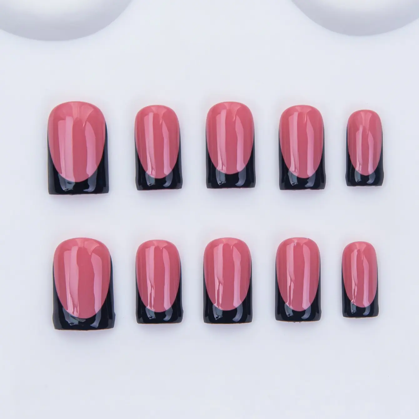 Nailssbysheccid, 10pcs press-on nails, square shape, 100% handmade, simple style, French nail art, suitable for family dinners, dates, weddings, comes with jelly glue, crystal sticks and twisting rods