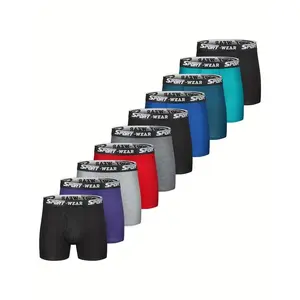 10-pack Mens Boxer Briefs Cotton Underwear Pack No Ride Up Boxer Briefs