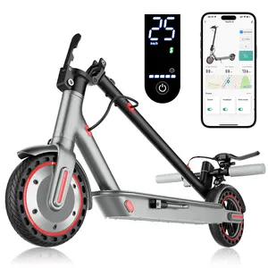 28MPH Max Speed Electric Scooter 350W Brushless Motor 8.5 Inch Explosion Proof Tires 265 Lbs Max Load 3 Speed Modes Foldable City Commuter App Control Front Rear Lights