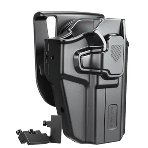 WARRIORLAND Universal OWB Holster for Canik/FN/Walther/Browning/S&W/Sarsilmaz/Sig/Girsan/Stoeger/Bersa / 1911, Fits More Than 100 MODELS, Index Finger Release System, Right Hand