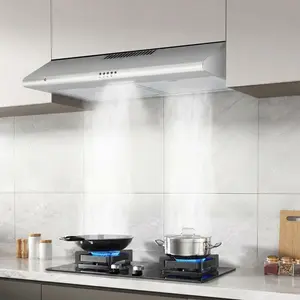 30 Inch Under Cabinet Range Hood, 100 CFM Stainless Steel Kitchen Exhaust Fan, Ducted & Ductless Ventilation, 3-Speed Settings, LED Lighting, Quiet Operation & Easy Installation