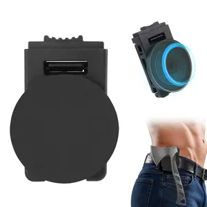 66mm Rubber Coated Magnetic Belt Clip Tool Holster, Lockable Safety Buckle Magnetic Waist Tool Holder, Strong Magnet Tool Holster Organizer for Hatchet Screws Hand Tools, Hands Free Work Accessory for Electrician DIY Handyman Contractor
