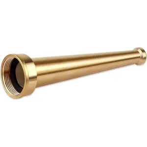 Brass Fire Equipment Hose Nozzle, 1-1/2'' NPT(NPSH) Fire Hydrant Hose Nozzle, 10" Length, 1/2" Orifice (1.5'' NPT/NPSH)