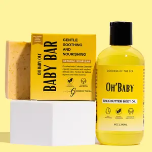 Oh Baby Oat Bundle | Handmade Body Cleansing Bar + Moisturizing Body Oil | Soft, Smooth Skin Care Set |