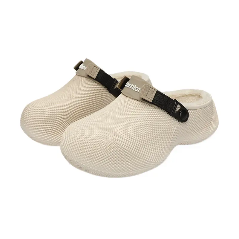 Men's & Women's Fleece-Lined Clog Footwear - Warm Winter Slip-On Shoes with Adjustable Heel Strap, Cozy Indoor-Outdoor Slippers