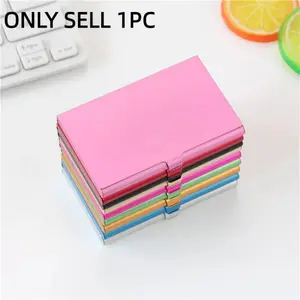 Business Card Holder, 1 Count Modern Simple Metal Business Card Case, Card Storage, Office Supplies, Desk Organizer for Home Office School, Desk Accessories