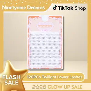Ninetynine Dreams 120PCs Twilight Lower Lashes | C Curl Ultra-Thin Band Lightweight 6–7mm Soft Natural Comfortable Bottom Lashes — Beginner Friendly Makeup Essential DIY Bottom False Eyelashes For Everyday Makeup Cosmetic