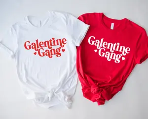 Galentine Gang Shirt, Funny Matching Valentine's Day Group T-shirt, Cute Single Friend Gift Tee, Galentines T-shirt, Gift Tee for Sister, Valentine Day Vibes Squad