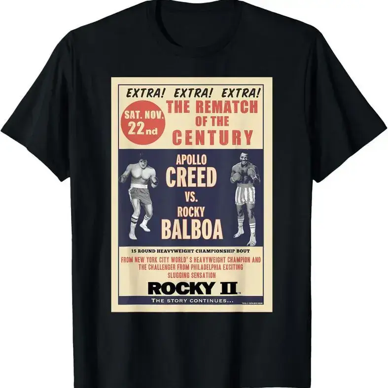 Men's Rocky Creed Vs Balboa Rematch Of The Century Graphic Tshirt - Soft, Crew Neck, Shortsleeve, Casual, Funny Gift for Men