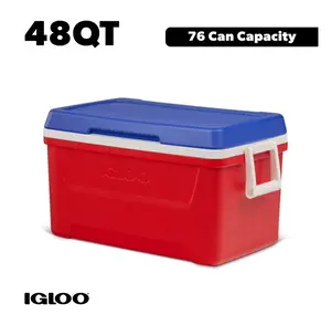 48 QT Laguna Hard Sided Ice Chest Cooler, Red White & Blue