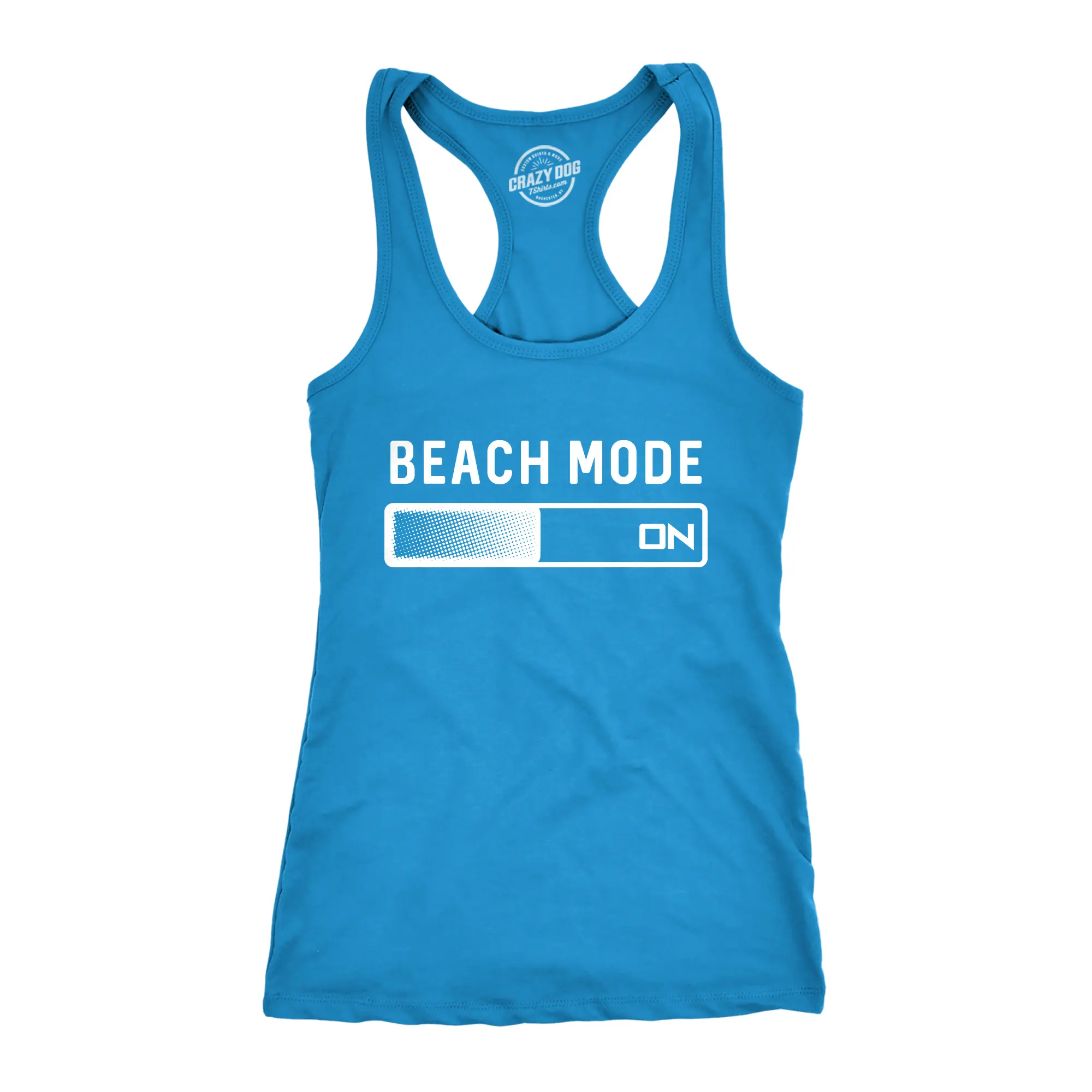 Womens Beach Mode Fitness Tank Funny Vacation Holiday Travel Summer Graphic Novelty Tanktop Funny Racerback Tank Cute Slimming Tank tops comfortable soft top Funny Summer Sleeveless Tee Novelty Tank Tops for Turquoise