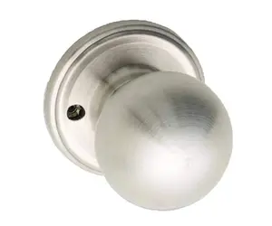 Copper Creek Dummy Interior Door Knob – ANSI Grade-3 Certified, Modern Heavy Duty Handle, Easy Install and Reversible for French Doors & Closets, Non Turning – Satin Stainless (1 Pack)