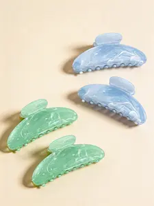 4pcs Large Acetate Hair Claw Clips for Women, French Style Non-Slip Strong Hold Jaw Clips, Ditsy Floral Pattern, All Seasons Use