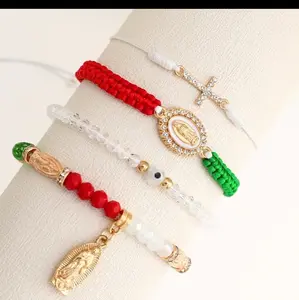 Virgen de Guadalupe Bracelet Set 4 - Traditional Mexican Jewelry