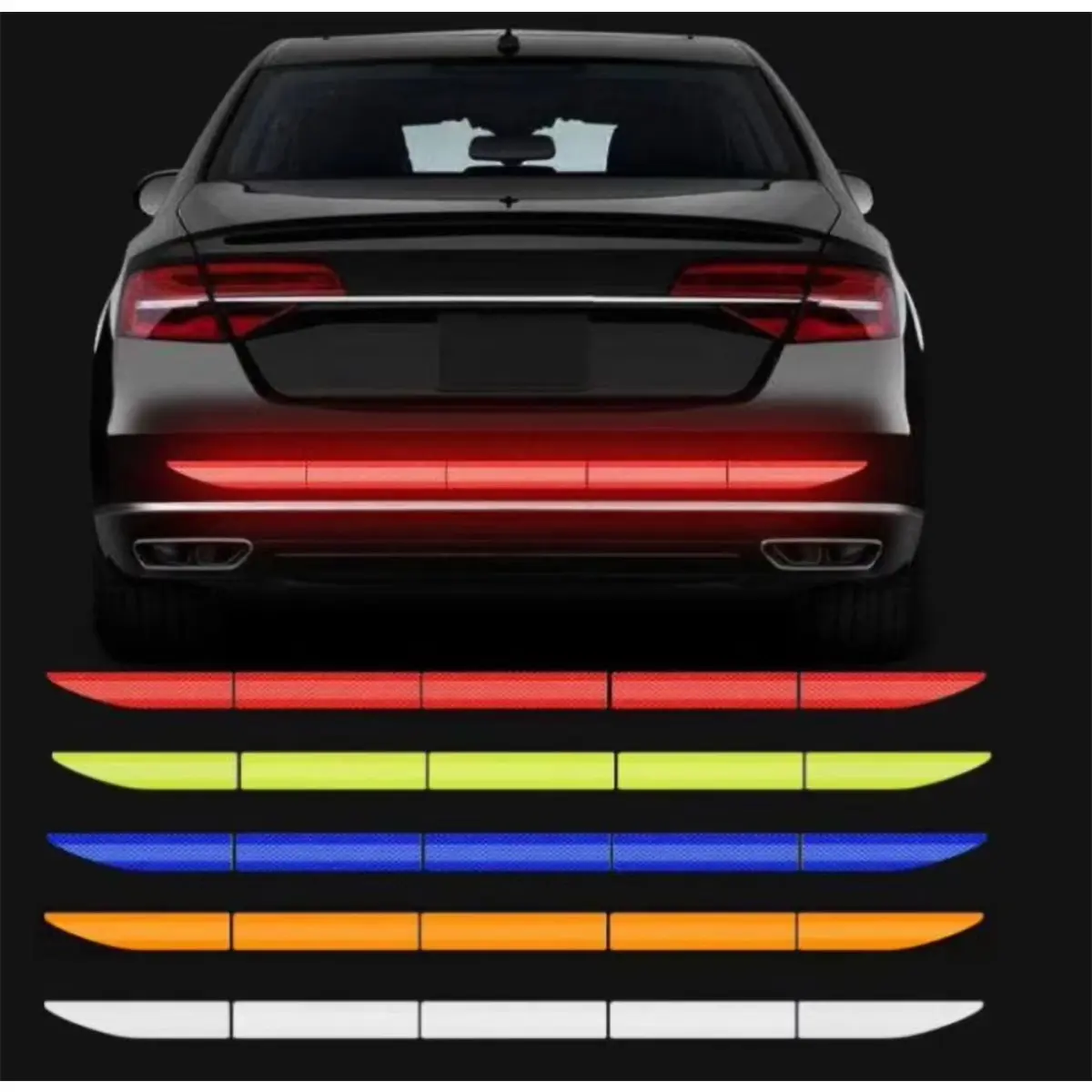 3-pack of reflective car stickers, safety tape, anti-collision warning reflective stickers, car trunk reflective accessories