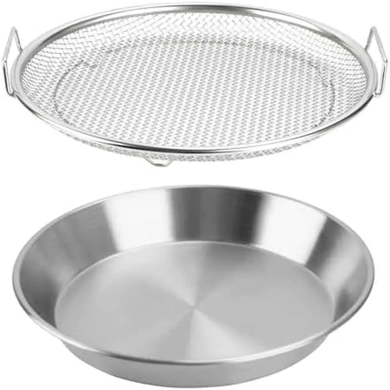 Round Stainless Steel Oil-Filtering Mesh Strainer with Drip Pan, Reusable Grilling Accessories, Sieves and Colanders for BBQ & Kitchen Use, Sieves And Colanders Reusable Oil Filter