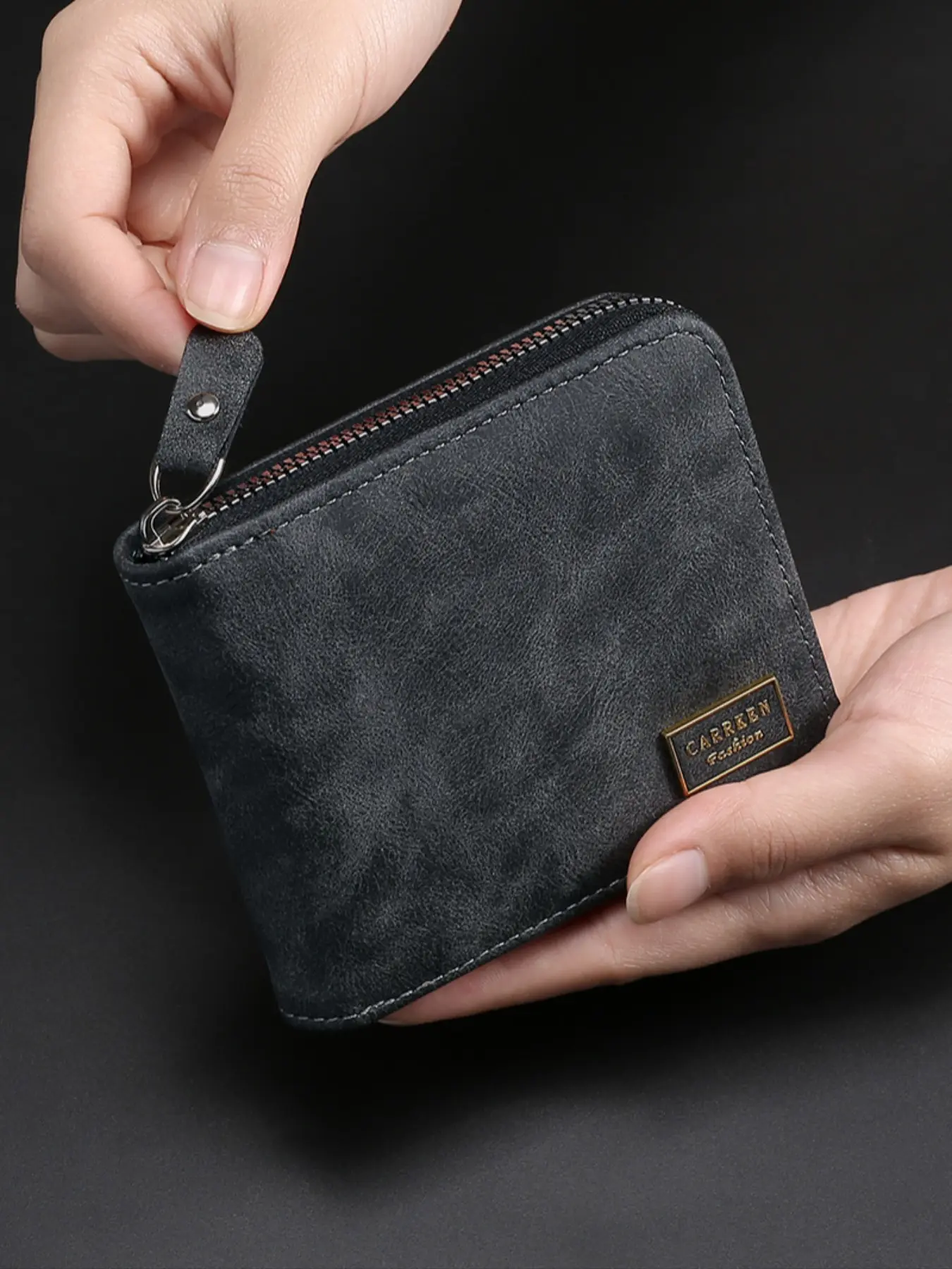 Stylish New Men's Multifunction Short Zipper Wallet Design, Fashionable Wallet, Business Casual Multi-Card Holder Coin Purse Gift for Boyfriend, Business Style Wallet, Zip Up Wallets, Zipper Pouch Wallet