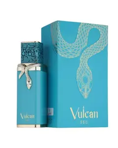Vulcan FEU 3.4oz EDP Perfume with Unique Snake Design Bottle and Turquoise Packaging by Fragrance world ( French avenue)