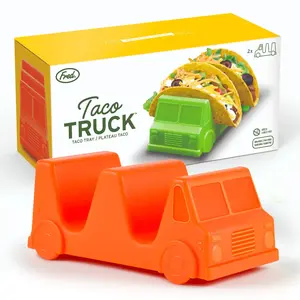 TACO TRUCK (Set of 2) Fun Kids Taco Holder and Server, Food-Safe BPA-Free Plastic and Dishwasher Safe