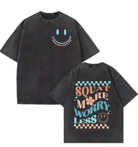 Funny Muscle Mommy Gym Vintage Washed T Shirts Men Women Fashion O-Neck Short Sleeve T-shirt Casual 100% Cotton Oversized Tshirt