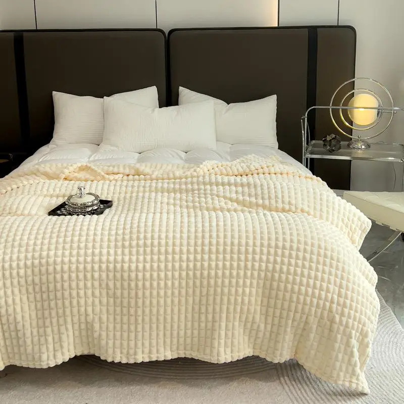 Soft Plush Christmas Blanket, 350GSM Air Conditioning Blanket, Solid Color Throw Blanket For Travel, Bed, Sofa, Home Decor, Valentine's Day, Gift for