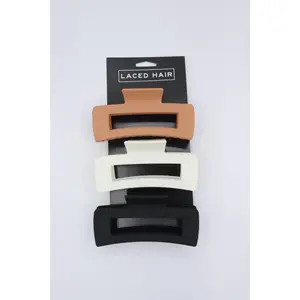 Laced Hair Square Claw Clip (3-Pack)