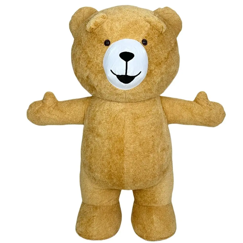 Adult Giant Inflatable Bear Costume - Inflatable Suit, Waterproof Fabric, Brown/Red/Blue Plush Mascot Outfit, 2 Sizes (2.2m/2.6m), Ideal for Christmas Carnival, Party Time, All Ages