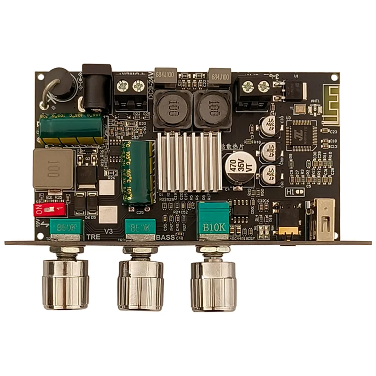 ZK-1001U 100W Boost Mono TPA3116 Bluetooth Audio Amplifier Board - DIY Speaker Kit with High-Low Tone, USB, Wireless TWS, Card, Button for Outdoor Motorcycle Speaker Projects