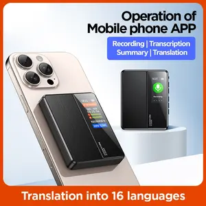 Professional voice recorder, Multifunction hd recorder, with high-definition noise reduction, supports iPhone magnetic back sticker, with ultra-long battery life of 9 days, supports multiple languages, suitable for business/meetings/interviews
