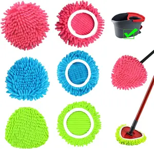 6 Pack Spin Mop Head Replacement Compatible with EasyWring 1 Tank System, Washable Microfiber Mop Refills Cleaning Pads for Floor
