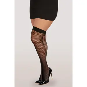 Plus Size Thigh High Fishnets