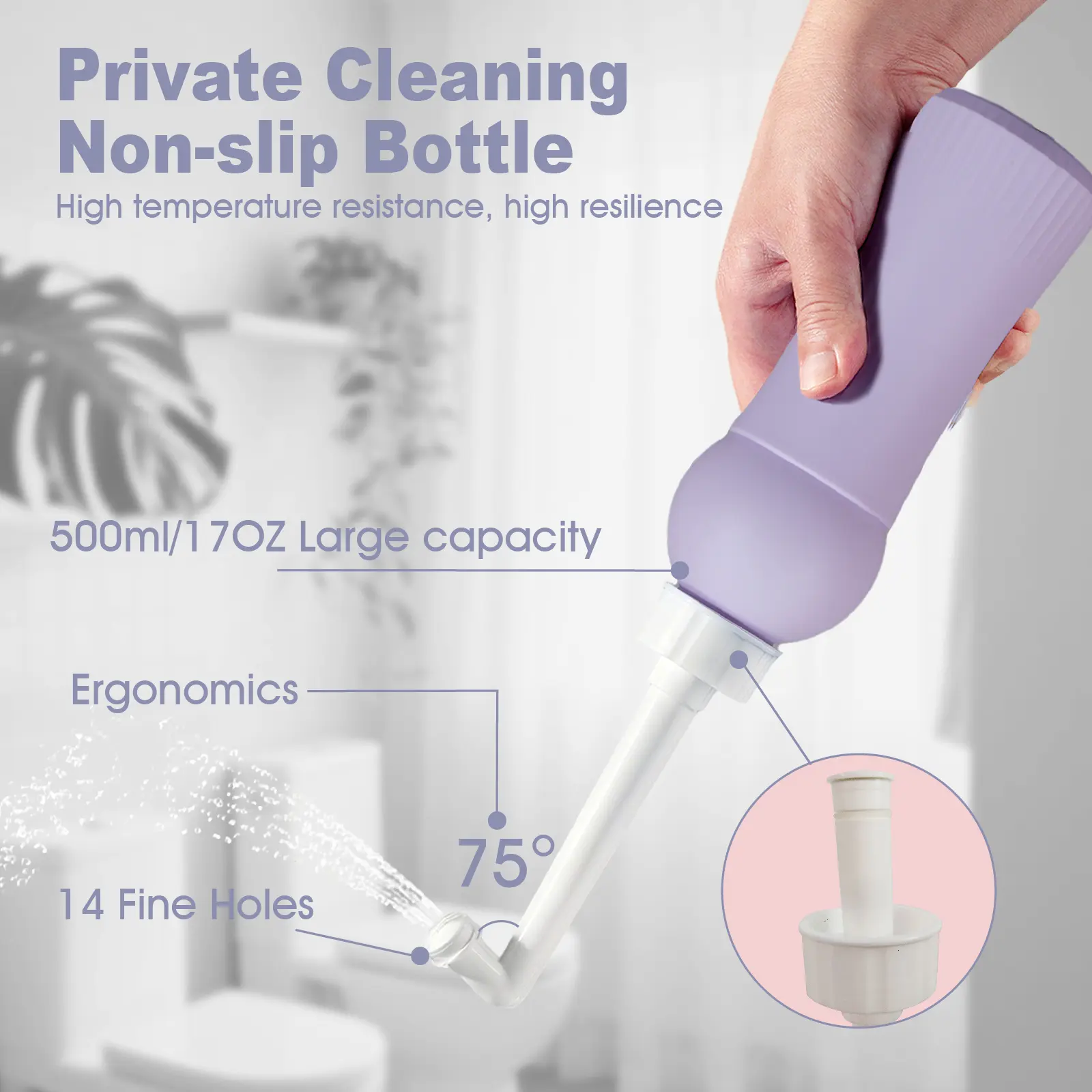 Postpartum Portable Travel Bidet Leak-proof Perineal Rinse Spray Bottle Blue Upside Down Peri Bottle for Postpartum Care & Recovery Essential for New Moms