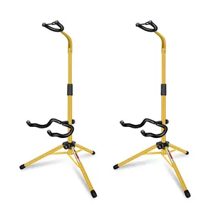 5 Core Guitar Stand Pair Floor Adjustable Heavy Duty w Neck Holder for Acoustic Electric Classic Bass