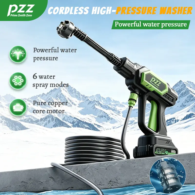 PZZ Cordless Pressure Washer, 1000 PSI Electric Pressure Washer, Pressure Washer Machine for Home, Garden and Car Cleaning