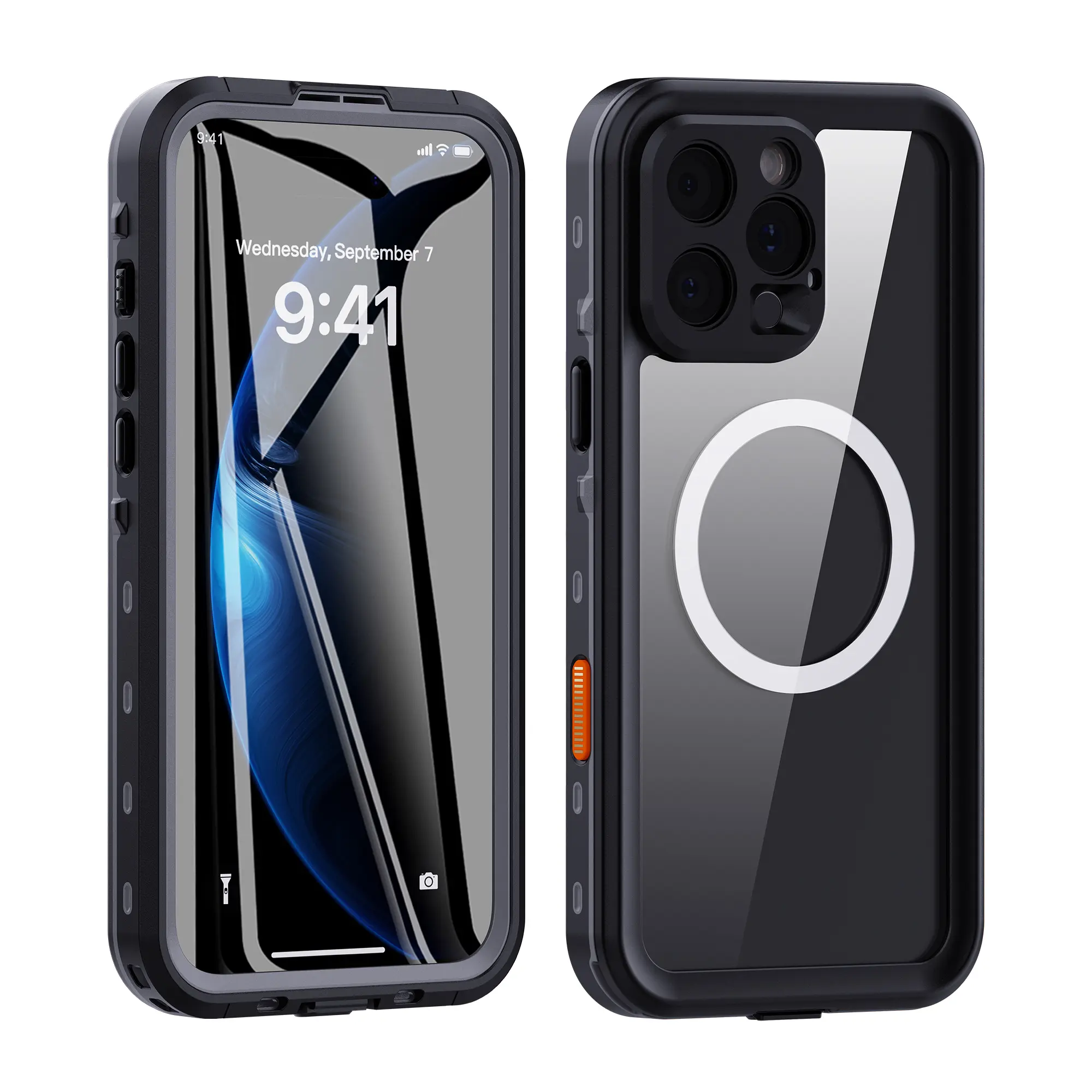 IP68-Rated Fully Sealed Silicone Protective Case for iPhone 16 Pro - Waterproof, Shockproof, Dustproof, Snowproof - With Lanyard, User Instructions, 4-in-1 Magnetic Compatibility - Ideal for Outdoor Diving, Water Activities