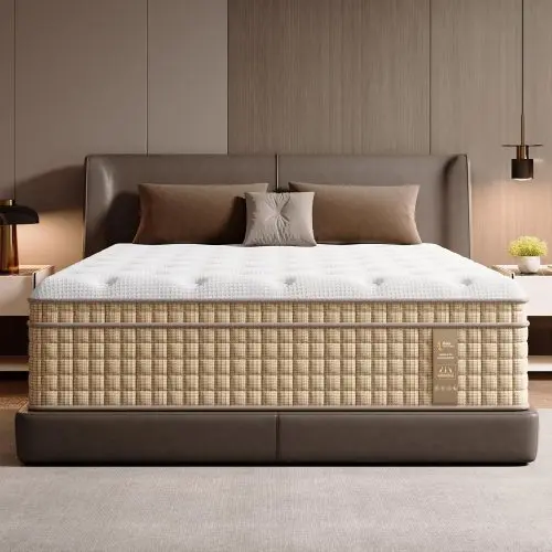 Beige+White+Queen Mattress 14 Inch,