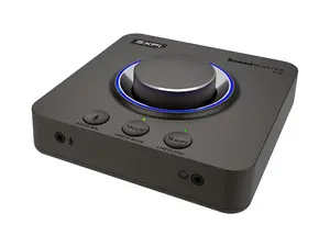 Creative Sound Blaster X4 Hi-Res 24bit/192kHz External USB DAC and Amp Sound Card, Super X-Fi, Multi-Channel, 7.1 Discrete Surround, Optical-in, Optical-out, Line-in, Mic-in, Headset-i (70SB181500000)