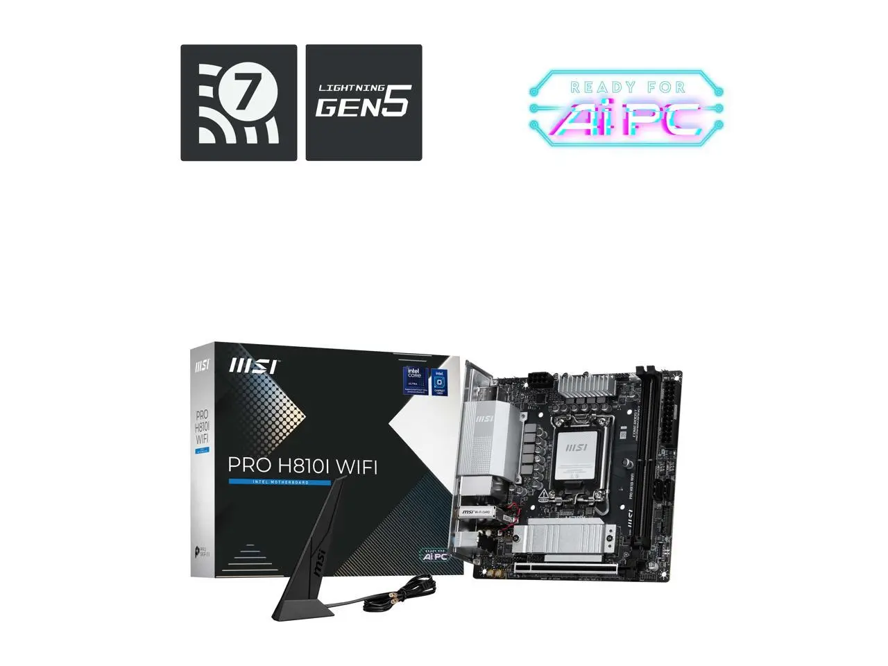 MSI PRO H810I WIFI MINI ITX LGA 1851 DDR5 WIFI 7 Bluetooth 5.4 Motherboard MSI PRO H810I WIFI MINI ITX LGA 1851 DDR5 WIFI 7 Bluetooth 5.4 Motherboard