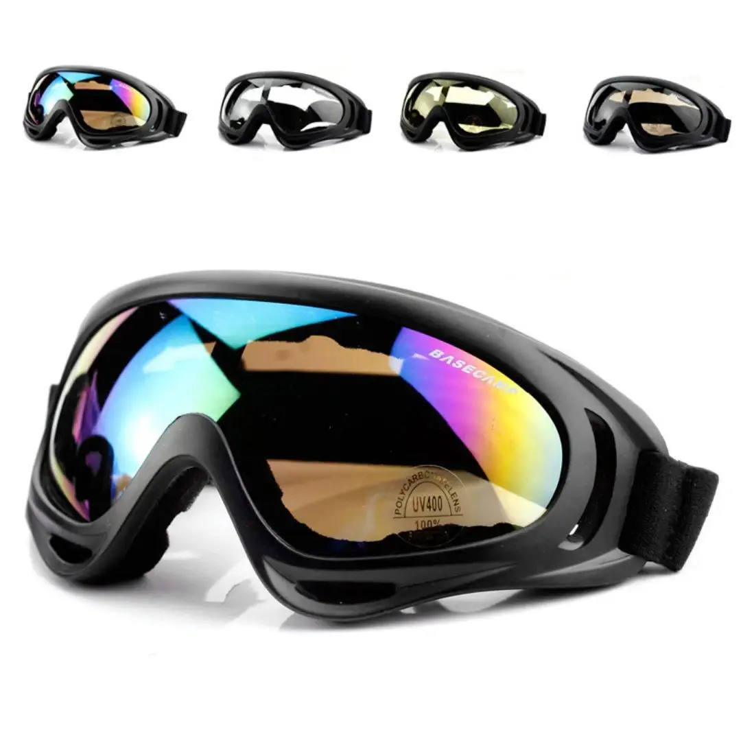 X400 Windproof Sports Goggles - Lightweight Frame, Helmet-Compatible, Tinted Yellow Lens, Impact-Resistant, Ventilation System, Unisex Motorcycle Gear for Outdoor Cycling (250 Pairs), Multi‑Sport Use, Windproof Shield