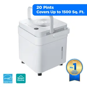 Midea Midea Cube 20 Pints for 2,000 Sq Ft Dehumidifier in White - Automatic Shut-Off outdoorfun 4-in-1 Smoke and Pollen Filter